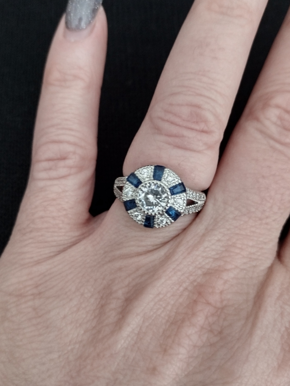 Elegant Moissanette Halo Ring - Women Jewelry